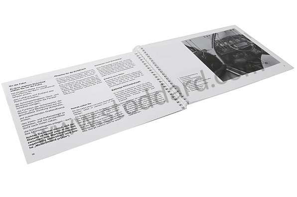 WKD91101089 - USER AND TECHNICAL MANUAL FOR YOUR VEHICLE IN GERMAN 911 CARRERA 911 TURBO 1989 for Porsche 