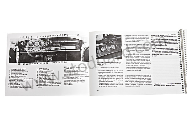 WKD91103087 - USER AND TECHNICAL MANUAL FOR YOUR VEHICLE IN FRENCH 911 CARRERA 911 TURBO 1987 for Porsche 