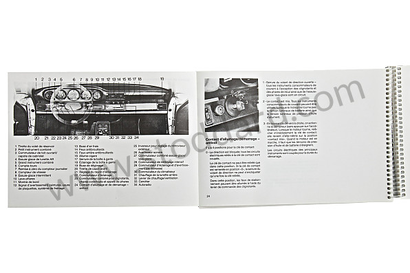 WKD91103089 - USER AND TECHNICAL MANUAL FOR YOUR VEHICLE IN FRENCH 911 CARRERA 911 TURBO 1989 for Porsche 