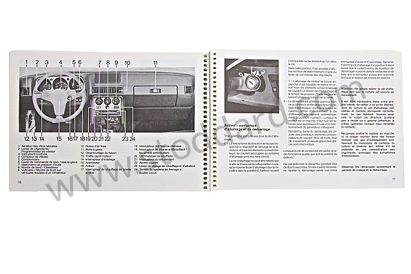 WKD92403086 - USER AND TECHNICAL MANUAL FOR YOUR VEHICLE IN FRENCH 924 S 1986 for Porsche 